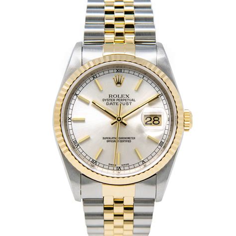 rolex datejust gold silver